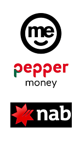 Stacked1 Pepper Money logo alongside NAB logo, representing financial services and partnerships in the banking sector.